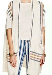 FREE PEOPLE Open Front OVERSIZED Cotton/Linen Vest